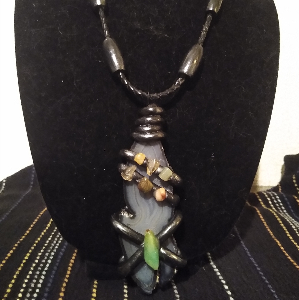 Blue Agate Necklace/Pendant